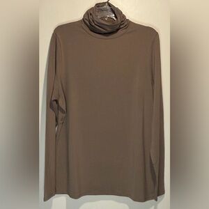 Peruvian Connection Turtleneck Pima Cotton Long Sleeve Neutral Tan Size XXL